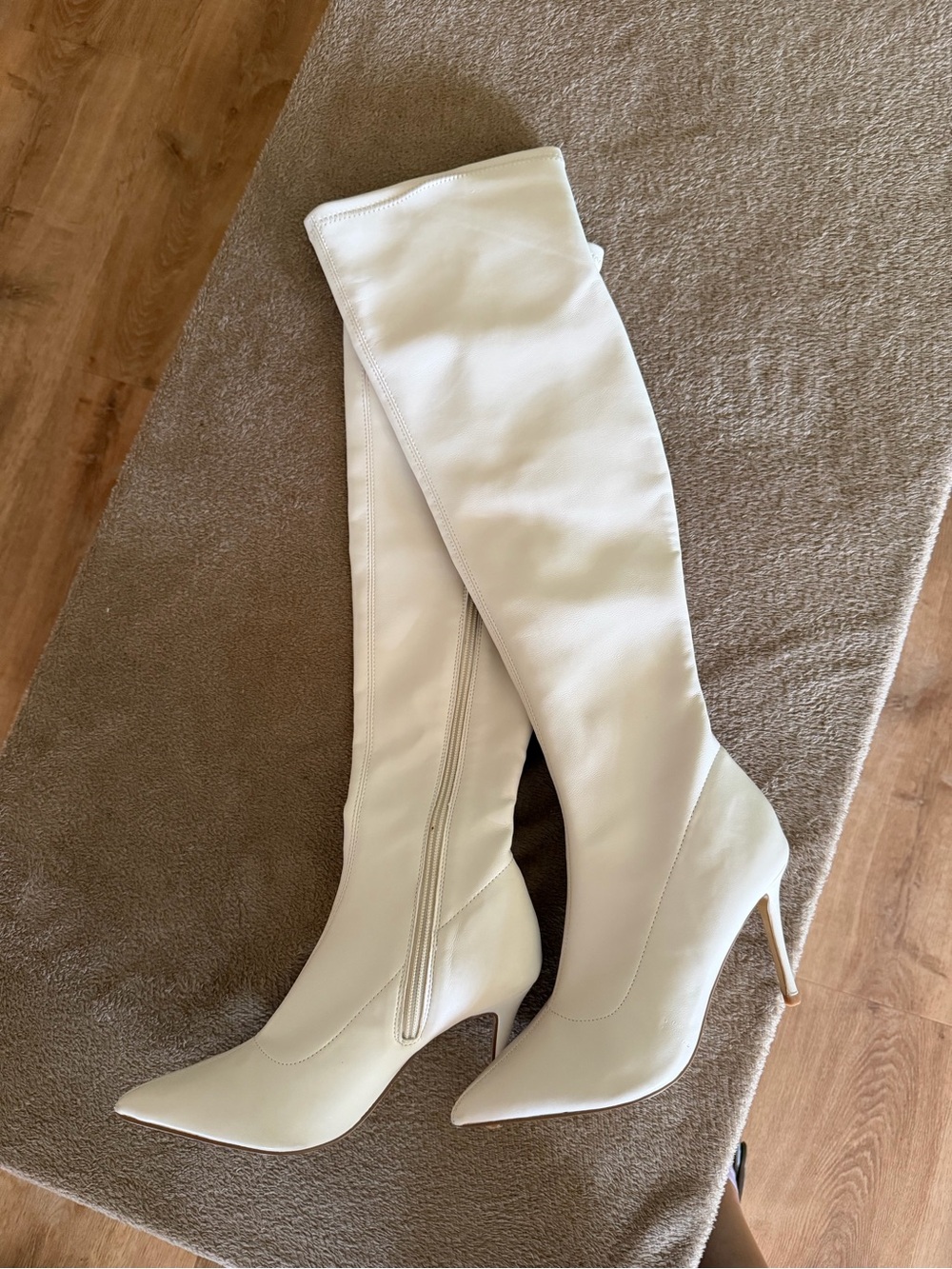 Steve Madden White Over-The-Knee Stiletto Boots